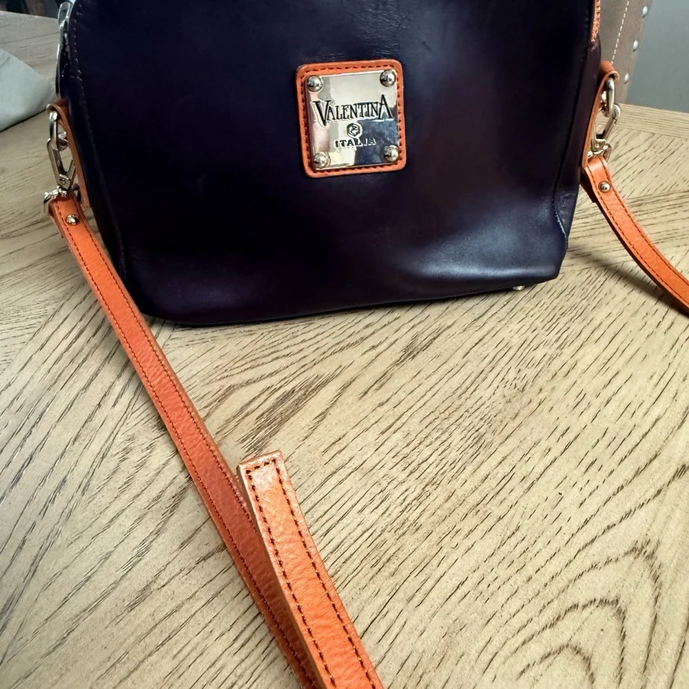 VALENTINA ITALIA Womens Crossbody Bag Dark Burgundy Leather MADE IN ITALY